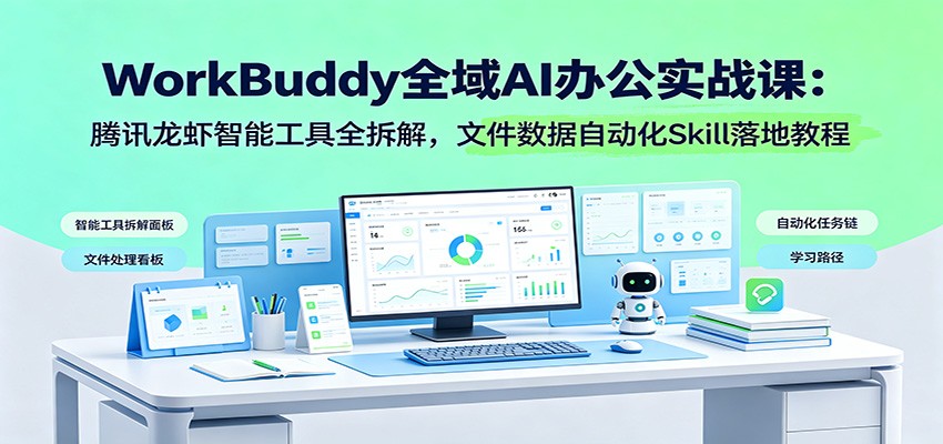 WorkBuddy全域AI办公实战课：腾讯龙虾智能工具全拆解，文件数据自动化Skill落地教程-资源社
