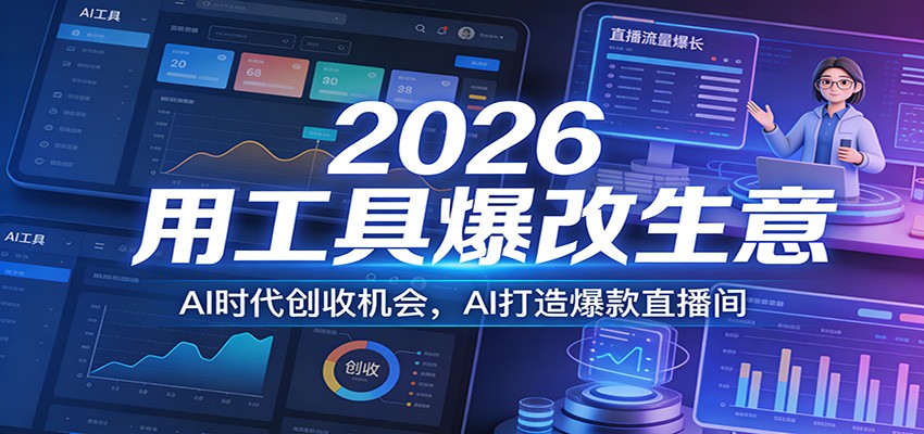 2026用工具爆改生意，AI时代创收机会，AI打造爆款直播间-资源社