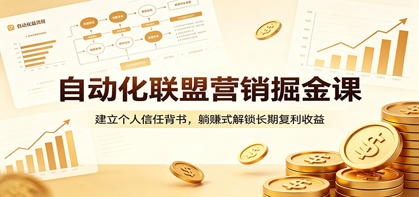 自动化联盟营销掘金课：建立个人信任背书，躺赚式解锁长期复利收益-资源社