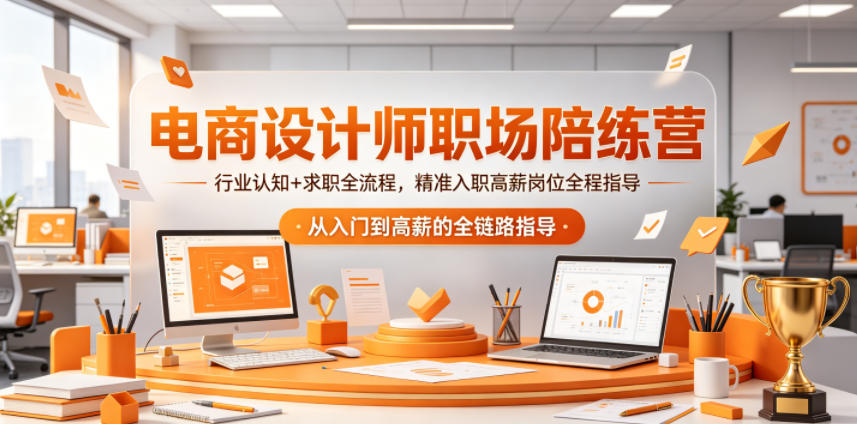 电商设计师职场陪练营,行业认知+求职全流程,精准入职高薪岗位全程指导-资源社