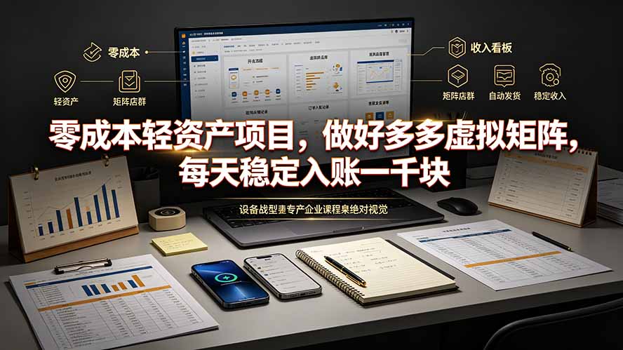 零成本轻资产项目,做好多多虚拟矩阵,每天稳定入账一千块-资源社