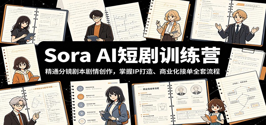 Sora AI短剧训练营：精通分镜剧本剧情创作，掌握IP打造、商业化接单全套流程-资源社