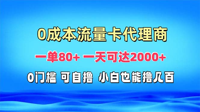 免费流量卡代理一单80+ 一天可达2000+-资源社