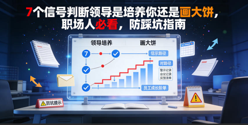 付费文章：7个信号判断领导是培养你还是画大饼，职场人必看，防踩坑指南-资源社