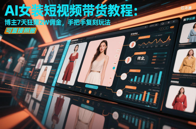 AI女装短视频带货教程：博主7天狂賺2W佣金，手把手复刻玩法，可直接照搬-资源社