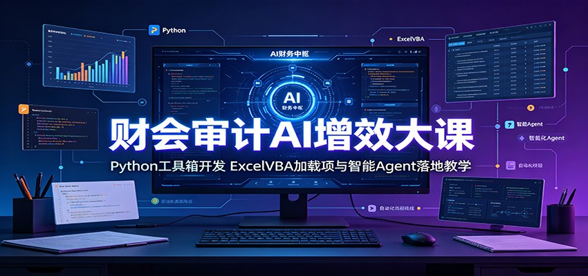 财会审计AI增效大课:Python工具箱开发,ExcelVBA加载项与智能Agent落地教学-资源社