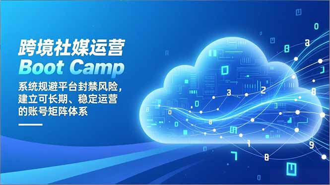 跨境社媒运营Boot Camp：系统规避平台封禁风险，建立可长期、稳定运营的账号矩阵体系-资源社