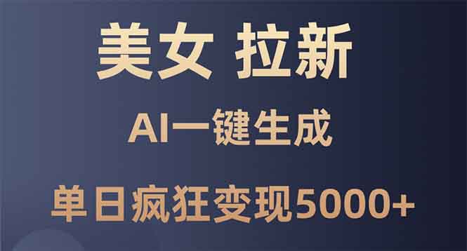 美女暴力拉新，通过AI一键生成，单日疯狂变现5000+，纯小白一学就会！-资源社