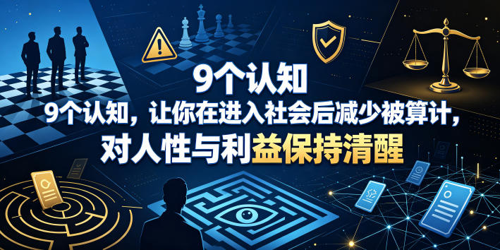 付费文章：9个认知，让你在进入社会后减少被算计，对人性与利益保持清醒-资源社