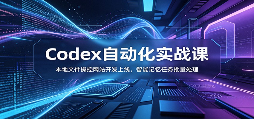 Codex自动化实战课：本地文件操控网站开发上线，智能记忆任务批量处理-资源社