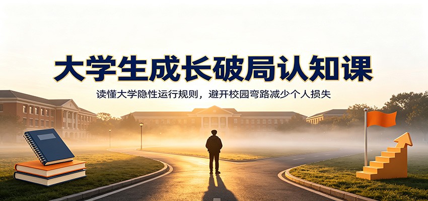 大学生成长破局认知课：读懂大学隐性运行规则，避开校园弯路减少个人损失-资源社