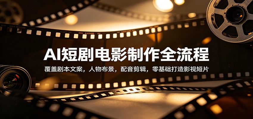 AI短剧电影制作全流程：覆盖剧本文案，人物布景，配音剪辑，零基础打造影视短片-资源社