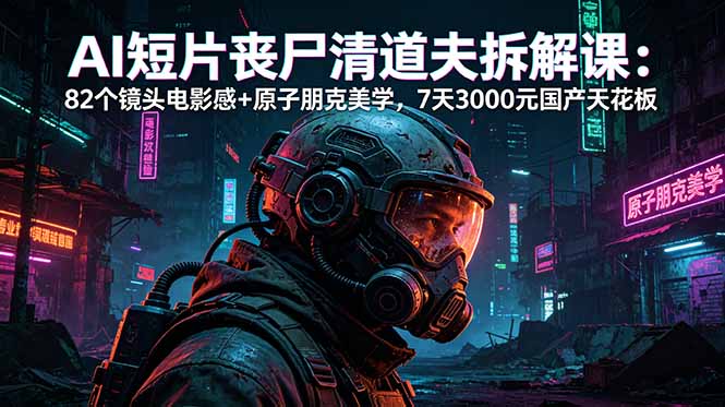 AI短片《丧尸清道夫》拆解课:82个镜头电影感+原子朋克美学,7天3000元国产天花板-资源社