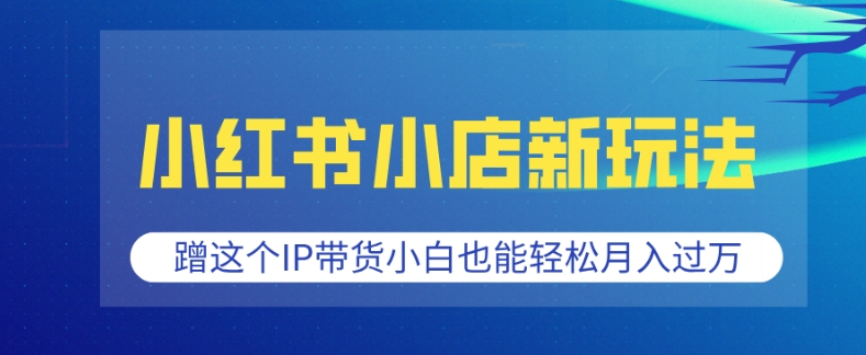 小红书小店新玩法，蹭这个IP带货，小白也能轻松月入过W【揭秘】-资源社