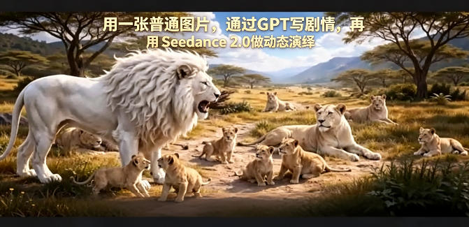 用一张普通图片，通过GPT写剧情，再用Seedance 2.0做动态演绎，居然能生成迪士尼风格搞笑动画-资源社