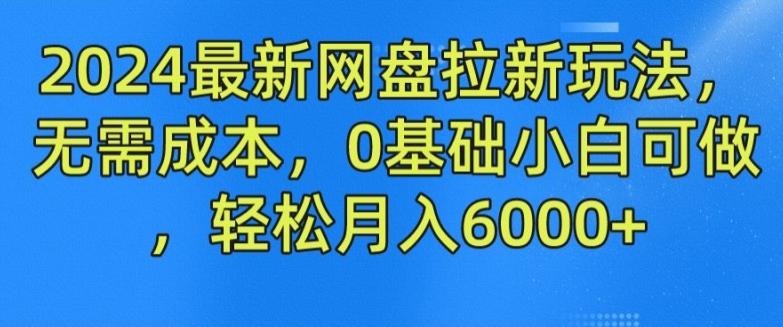 2024最新网盘拉新玩法，无需成本，0基础小白可做，轻松月入6000+【揭秘】-资源社