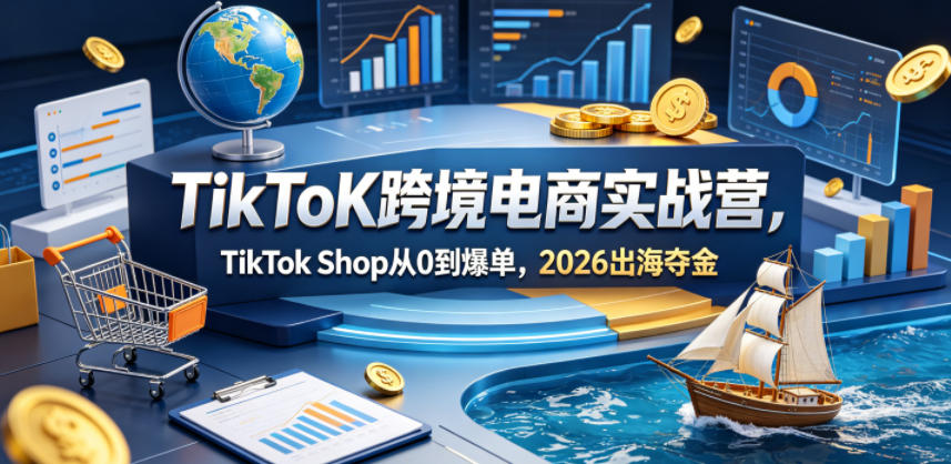 TikToK跨境电商实战营，TikTok Shop从0到爆单，2026出海夺金-资源社