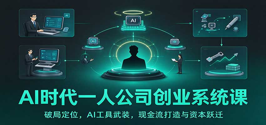 AI时代一人公司创业系统课:破局定位,AI工具武装,现金流打造与资本跃迁-资源社