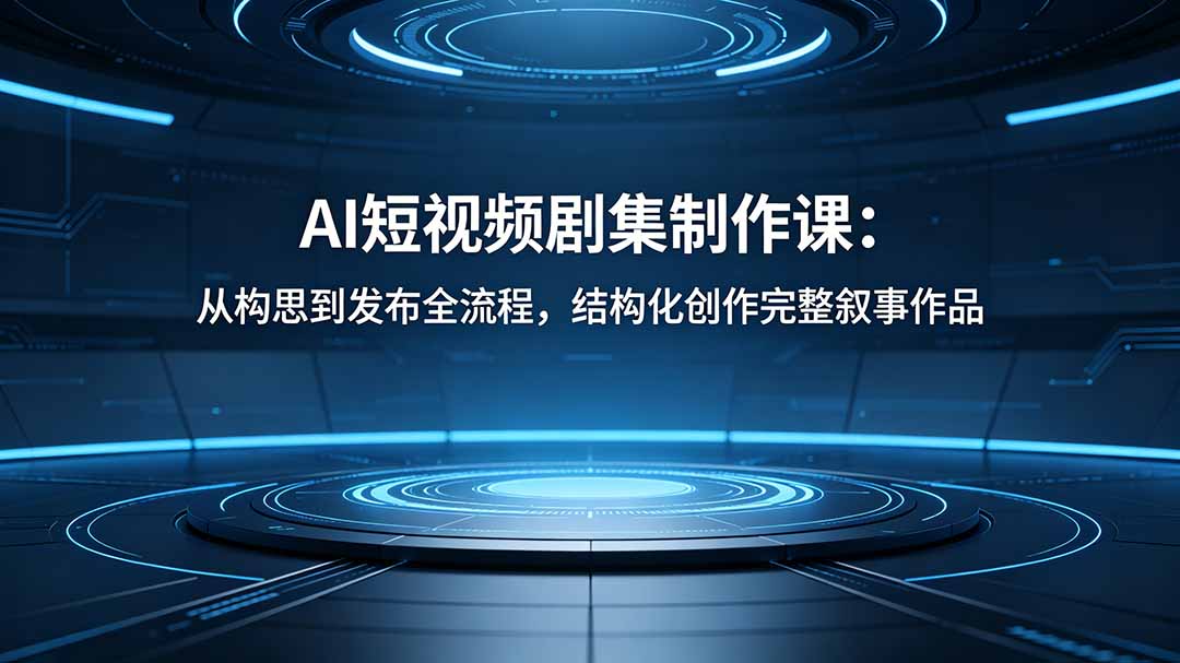 AI短视频剧集制作课:从构思到发布全流程,结构化创作完整叙事作品-资源社