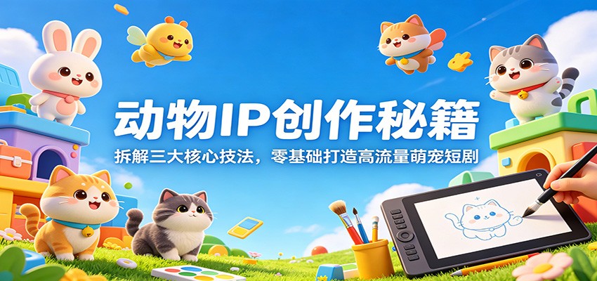 动物IP创作秘籍：拆解三大核心技法，零基础打造高流量萌宠短剧-资源社