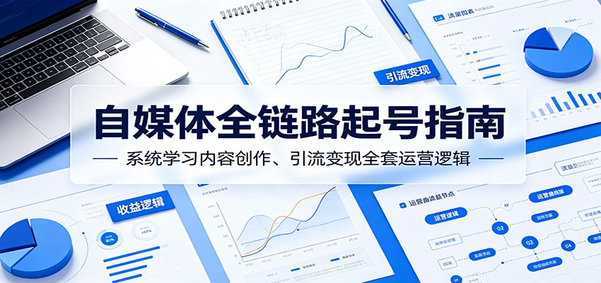 自媒体全链路起号指南：系统学习内容创作、引流变现全套运营逻辑-资源社