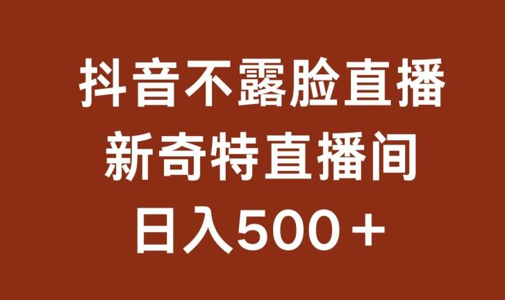 不露脸挂机直播，新奇特直播间，日入500+【揭秘】-资源社