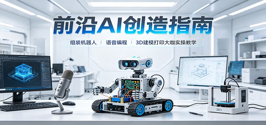 前沿AI创造指南:组装机器人、语音编程、3D建模打印大咖实操教学-资源社
