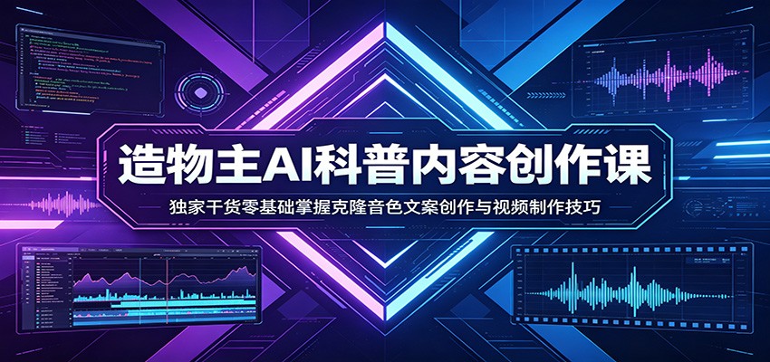 AI科普内容创作课：独家干货零基础掌握克隆音色文案创作与视频制作技巧-资源社
