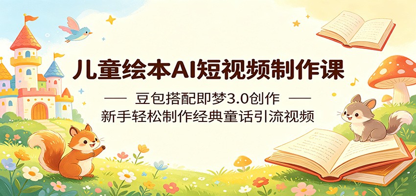 儿童绘本AI短视频制作课：豆包搭配即梦3.0创作，新手轻松制作经典童话引流视频-资源社