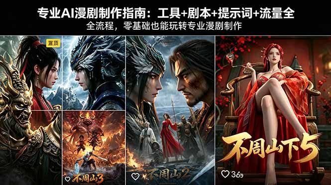 专业AI漫剧制作指南：工具+剧本+提示词+流量全流程，零基础也能玩转专业漫剧制作-资源社