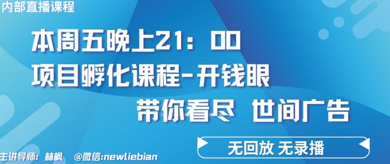 4.26日内部回放课程《项目孵化-开钱眼》赚钱的底层逻辑【揭秘】-资源社