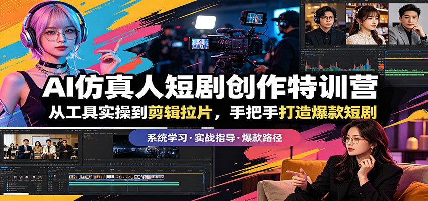 AI仿真人短剧创作特训营：从工具实操到剪辑拉片，手把手打造爆款短剧-资源社
