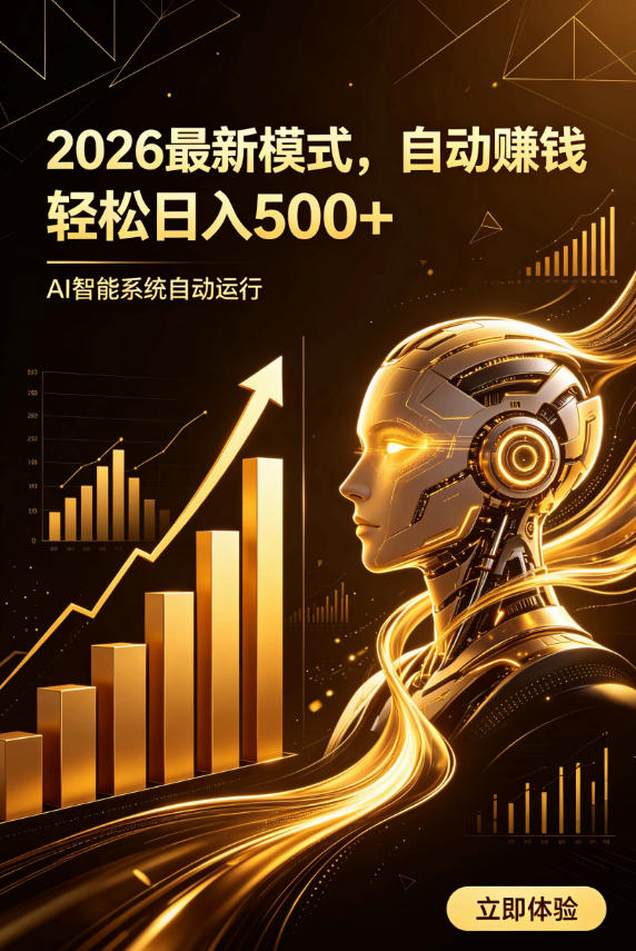 AI智能广告,自动賺钱新模式,轻松日入500+,主业副业都可做,适合任何人群【揭秘】-资源社