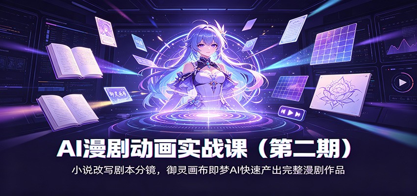 AI漫剧动画实战课(第二期)：小说改写剧本分镜，御灵画布即梦AI快速产出完整漫剧作品-资源社