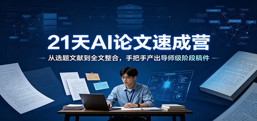 21天AI论文速成营：从选题文献到全文整合，手把手产出导师级阶段稿件-资源社