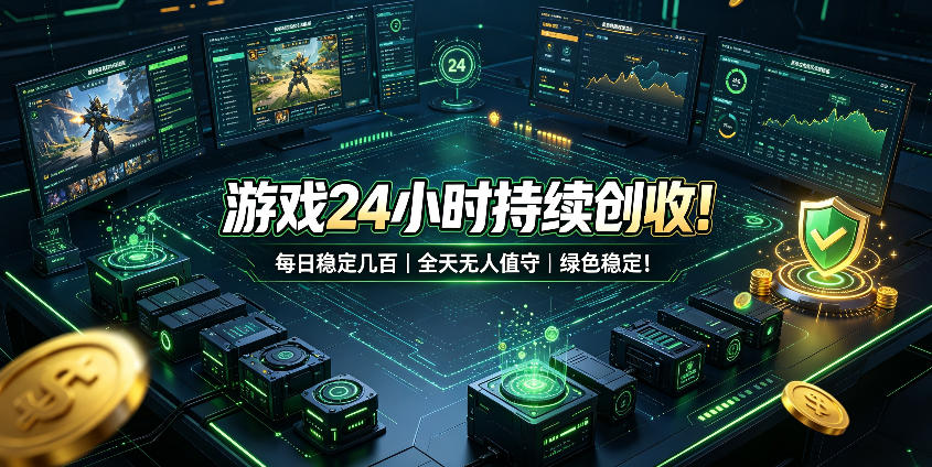 游戏24小时持续创收!每日稳定几百,全天无人值守,绿色稳定!【揭秘】-资源社