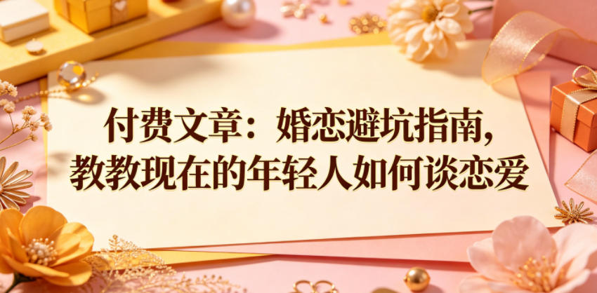 付费文章：婚恋避坑指南，教教现在的年轻人如何谈恋爱-资源社