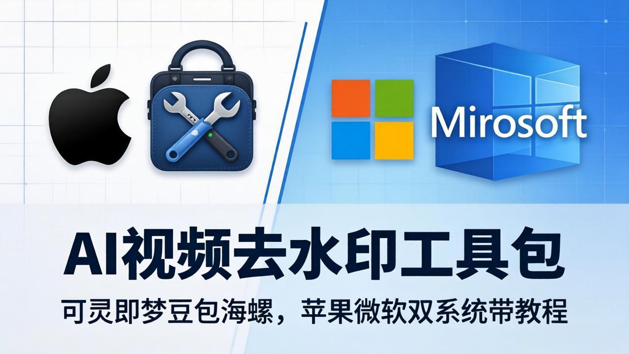 AI视频去水印工具包：可灵即梦豆包海螺，苹果微软双系统带教程-资源社