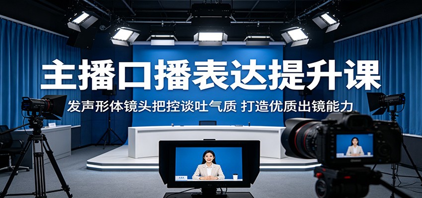 主播口播表达提升课：发声形体镜头把控谈吐气质，打造优质出镜能力-资源社
