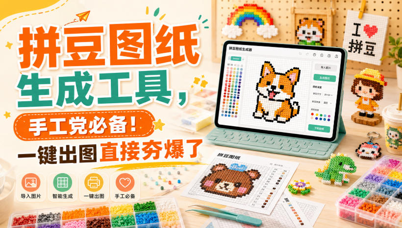 拼豆图纸生成工具,手工党必备!一键出图直接夯爆了-资源社