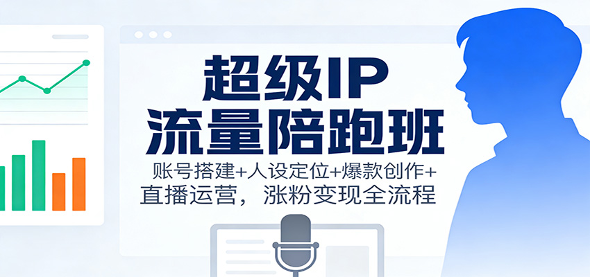 超级IP流量陪跑班：账号搭建+人设定位+爆款创作+直播运营，涨粉变现全流程-资源社