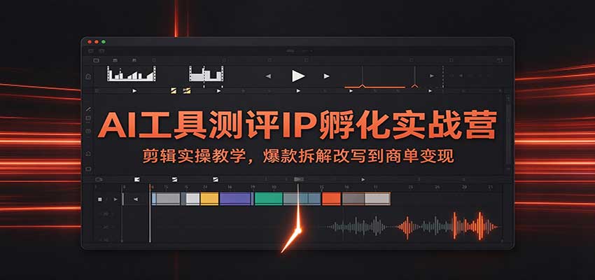 AI工具测评IP孵化实战营：剪辑实操教学，爆款拆解改写到商单变现-资源社