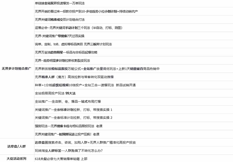 图片[2]-2026淘天开单秘籍PRO实战陪跑课程：全套落地运营玩法，一站式解决淘宝流量低、不出单难题(更新260823-资源社