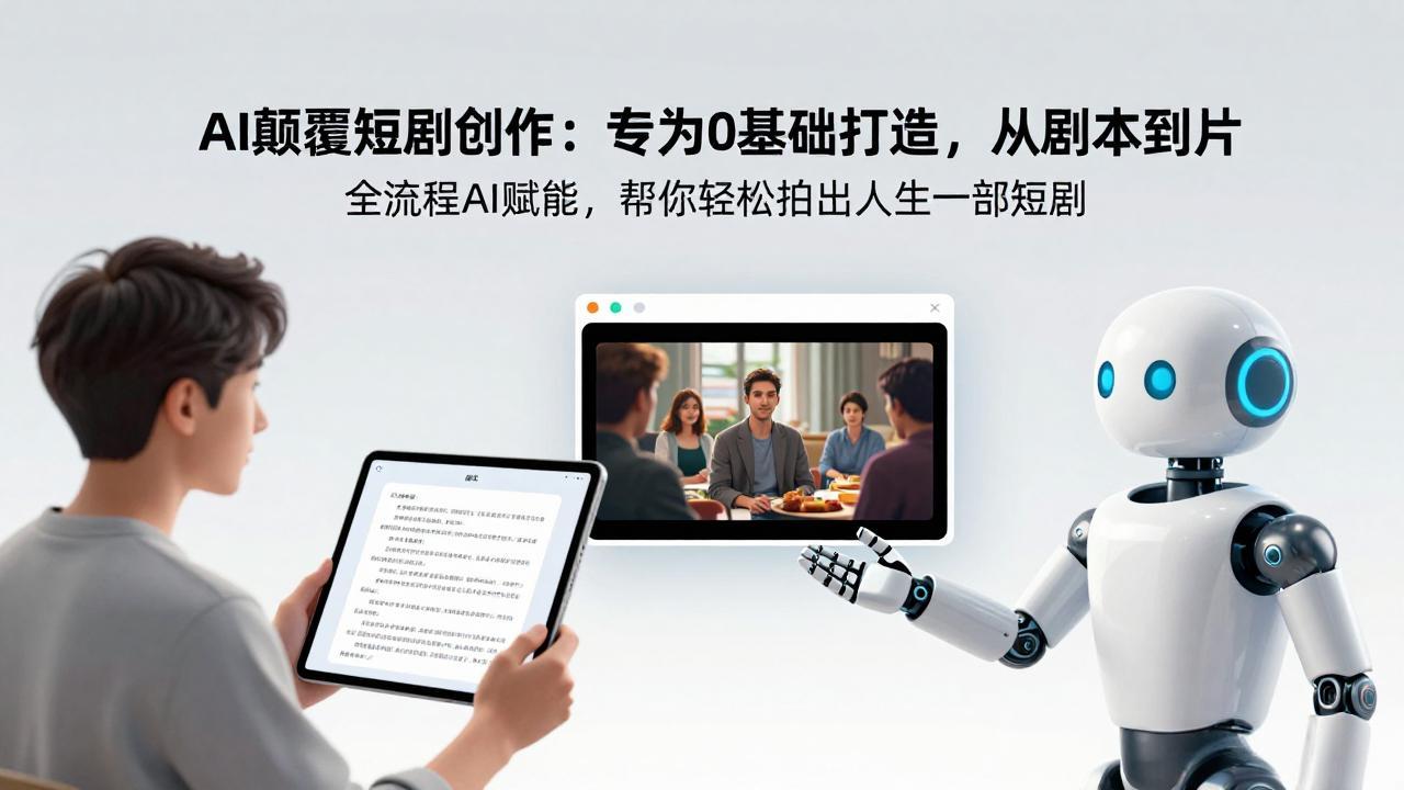 AI颠覆短剧创作：专为0基础打造，从剧本到成片全流程AI赋能，帮你轻松拍出人生第一部短剧-资源社