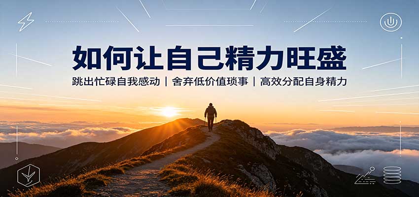 如何让自己精力旺盛：跳出忙碌自我感动，舍弃低价值琐事，高效分配自身精力-资源社