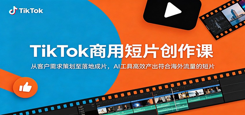 TikTok商用短片创作课：从客户需求策划至落地成片，AI工具高效产出符合海外流量的短片-资源社