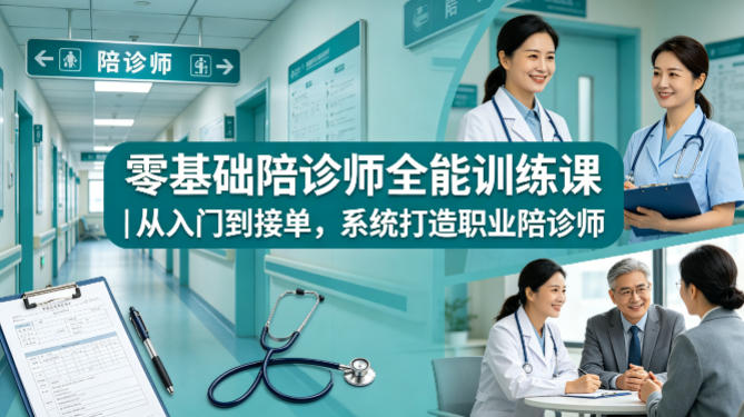 零基础陪诊师全能训练课｜从入门到接单，系统打造职业陪诊师-资源社