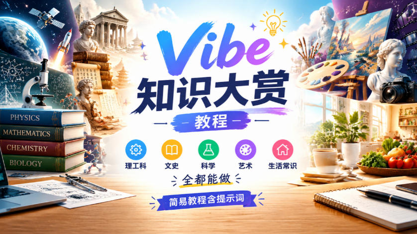 Vibe知识大赏教程,理工科、文史、科学、艺术、生活常识全都能做,简易教程含提示词(更新1025)-资源社