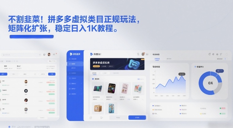 不割韭菜！拼多多虚拟类目正规玩法，矩阵化扩张，稳定日入1K教程【揭秘】-资源社