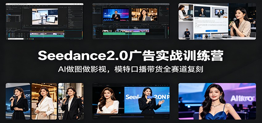Seedance2.0广告实战训练营：AI做图做影视，模特口播带货全赛道复刻-资源社